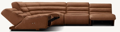 Chelsea Recliner Modular Leather 5-piece Armless Corner Sectional