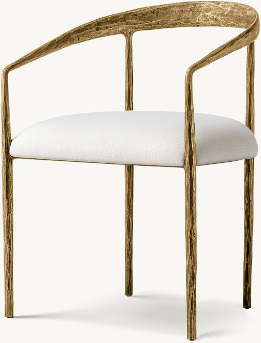 Thaddeus Curved Fabric Dining Armchair