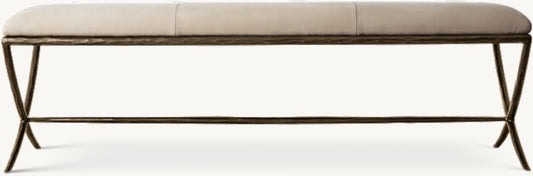 Thaddeus Leather X-Base Bench