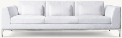 Italia Taper Arm 3-Cushion Sofa - Metal Base