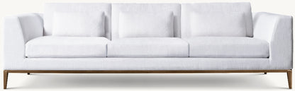 Italia Taper Arm 3-Cushion Sofa - Metal Base