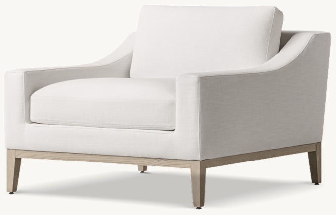 Italia Slope Arm Chair - Oak Base