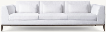 Italia Taper Arm 3-Cushion Sofa - Metal Base