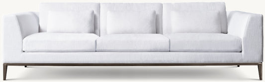 Italia Taper Arm 3-Cushion Sofa - Metal Base