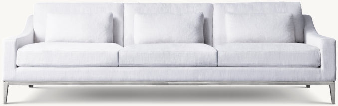 Italia Slope Arm 3-Cushion Sofa - Metal Base