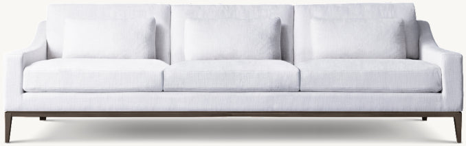 Italia Slope Arm 3-Cushion Sofa - Metal Base