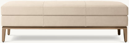 Italia Leather End-of-Bed Storage Bench - Metal Base