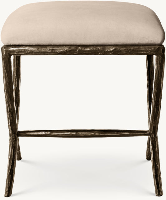 Thaddeus Leather X-Base Stool