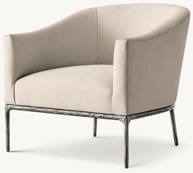 Thaddeus Barrelback Slope Arm Leather Chair