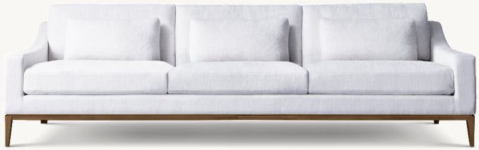Italia Slope Arm 3-Cushion Sofa - Metal Base