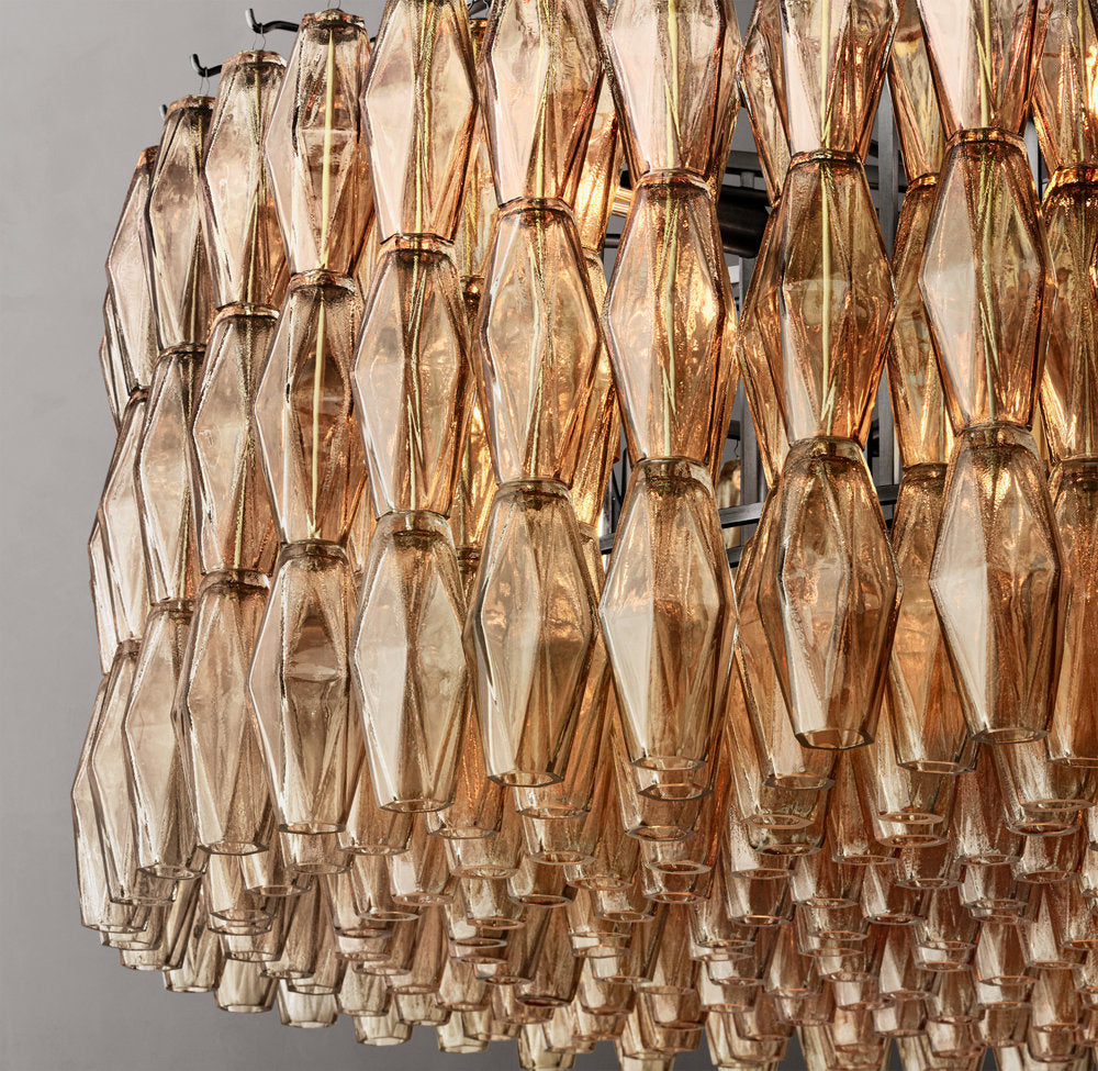 Chiara Smoke Glass Round Chandelier 62"