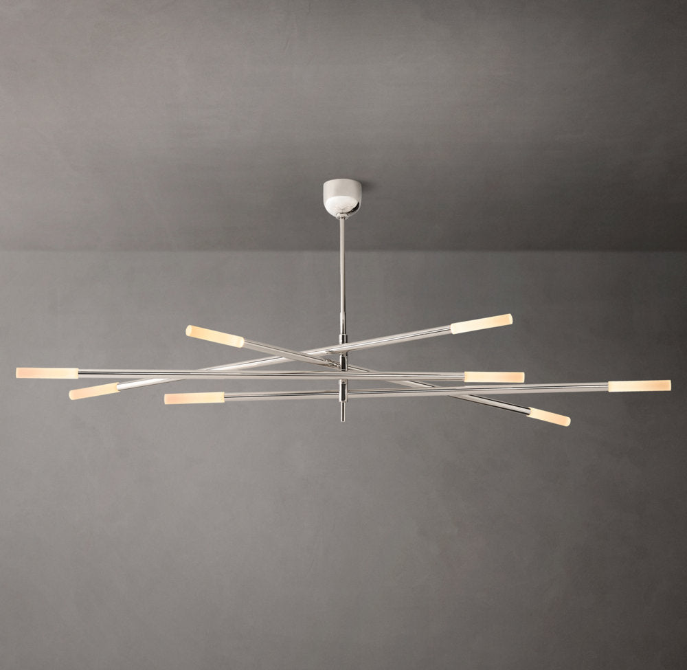 Rousseau 8-Light Mobile Etched Rod Chandelier