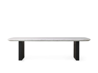 Saint Germain Stone Top Coffee Table with Wood Clement Base