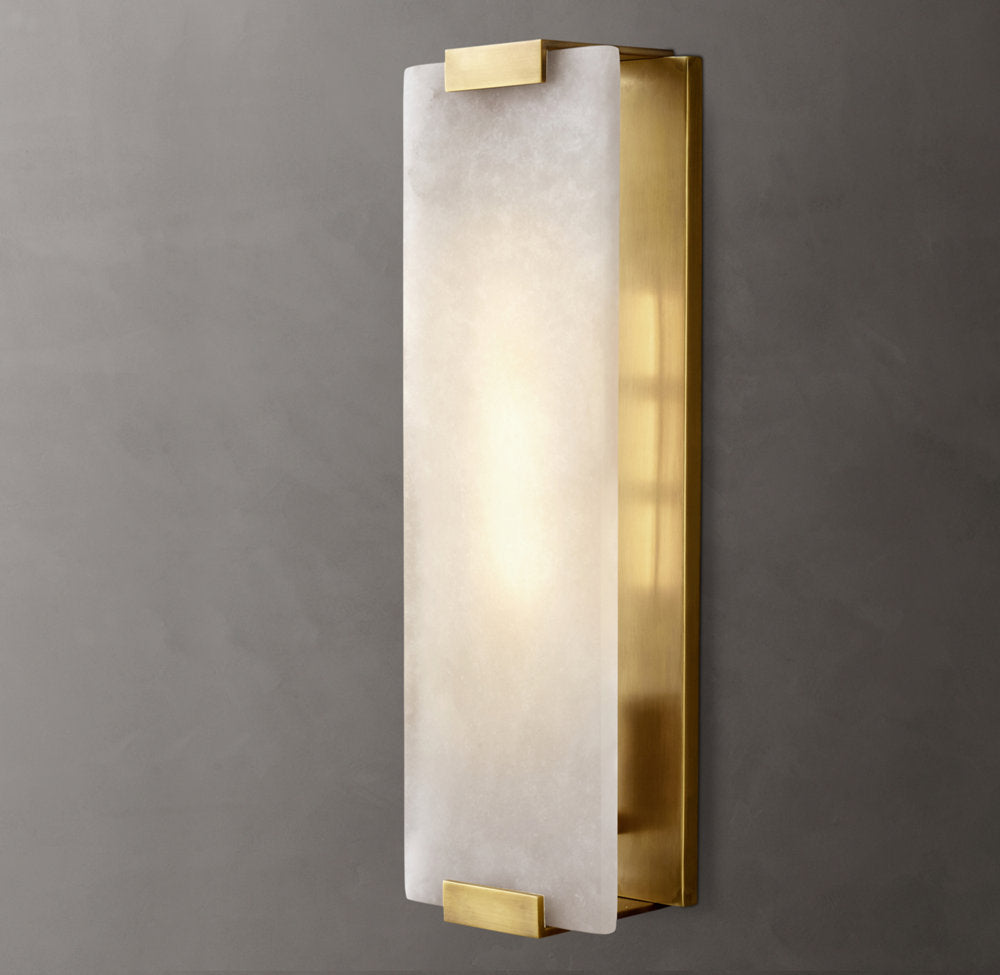 Hand-Carved Alabaster Grand Sconce