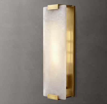 Hand-Carved Alabaster Grand Sconce