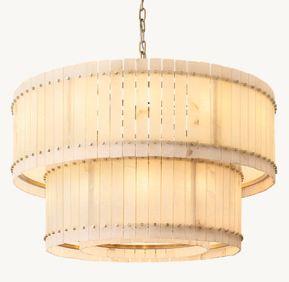 San Marco Alabaster Round Tiered Chandelier 48"