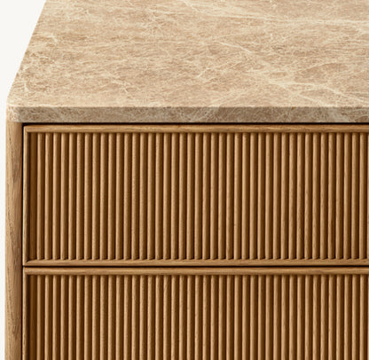 Genevieve Emperador Reeded 10-Drawer Dresser