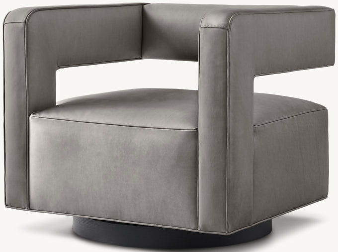 Drew Leather Swivel Chair