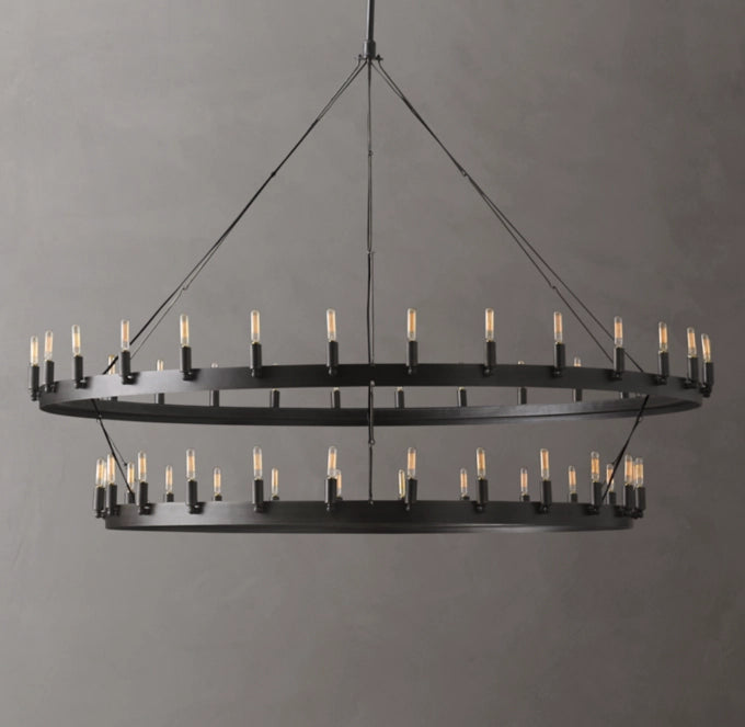 Camino Vintage Filament Two-Tier Chandelier 63"