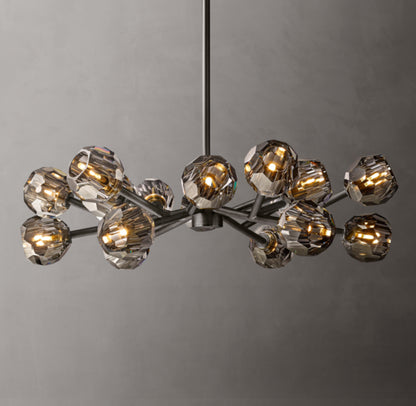 Boule De Cristal Smoke Glass Round Chandelier 36"