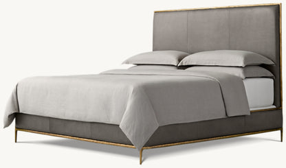 Thaddeus Leather Panel Bed