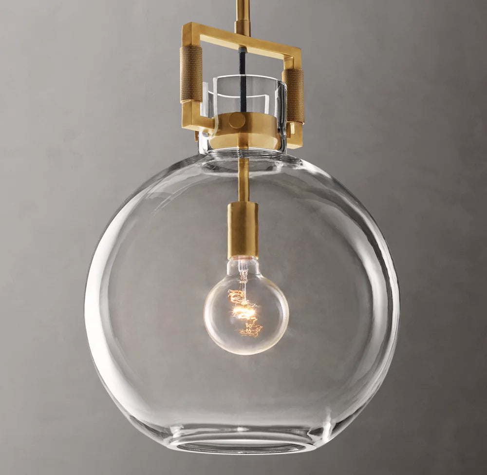 Machinist Glass Globe Pendant