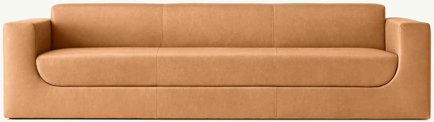 Sculptural Leather Sofa