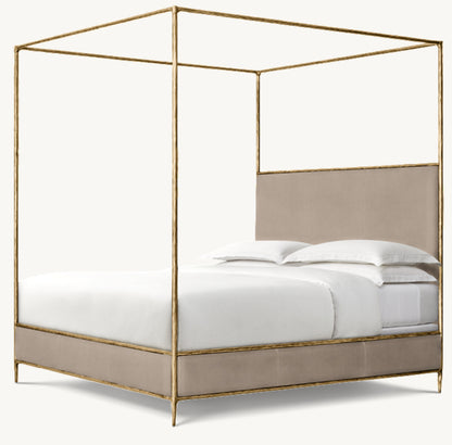 Thaddeus Leather Canopy Bed