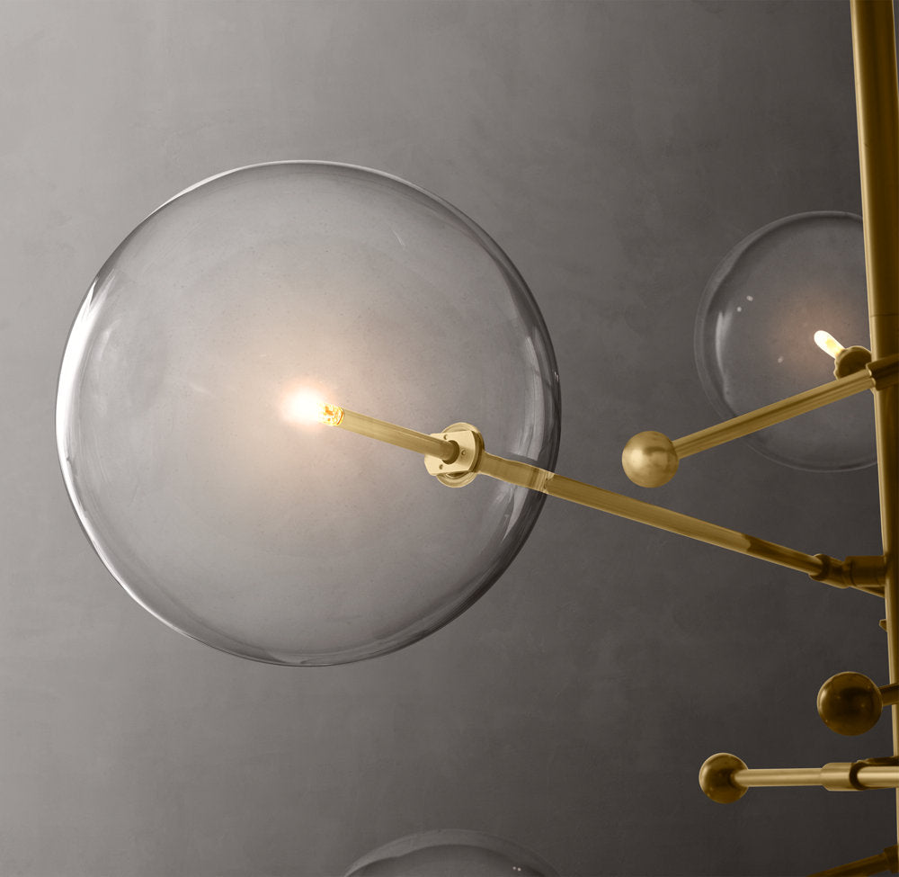 Glass Globe Mobile Six-Arm Chandelier 55"