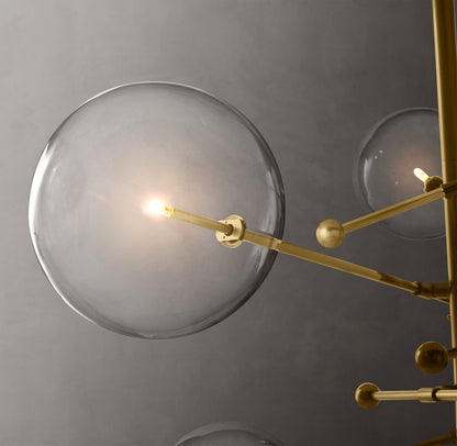 Glass Globe Mobile Six-Arm Chandelier 55"