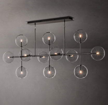 Glass Globe Mobile Linear Chandelier