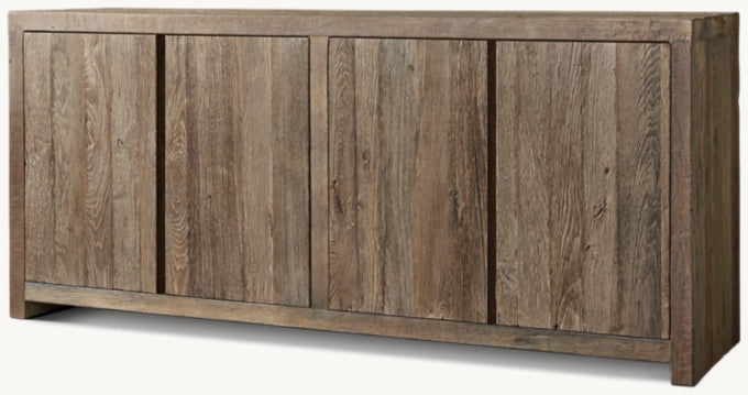 Reclaimed Rustic Oak 4-Door Sideboard