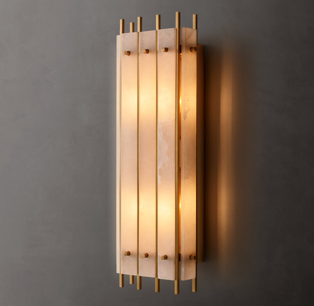 San Marco Alabaster Grand Rectangular Sconce