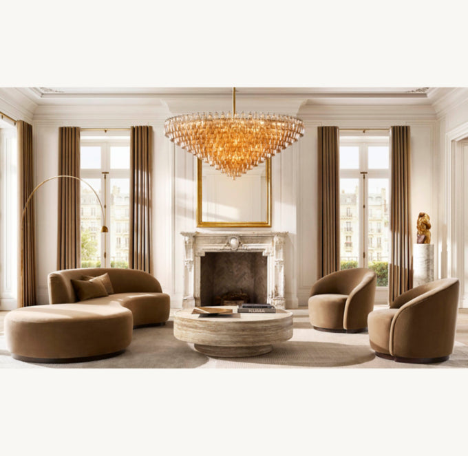 Vitolo Carved Round Coffee Table