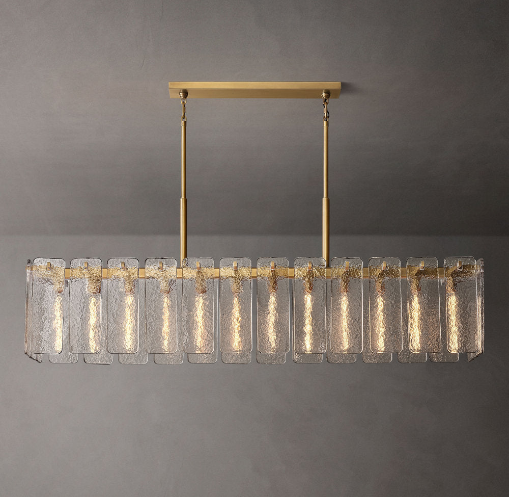 Calamette Glass Rectangular Chandelier 72"