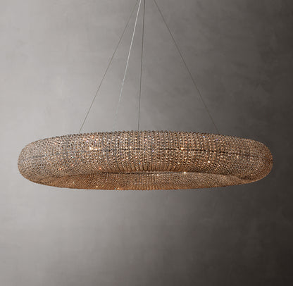 Crystal Halo Smoke Round LED Chandelier 59"