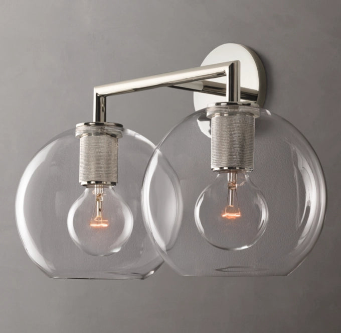 Utilitaire Globe Shade Double Sconce