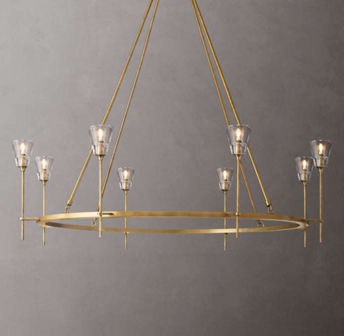 Torche De Verre Round Chandelier 58"