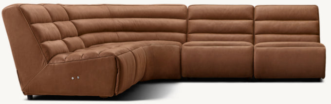 Chelsea Recliner Modular Leather 5-piece Armless Corner Sectional