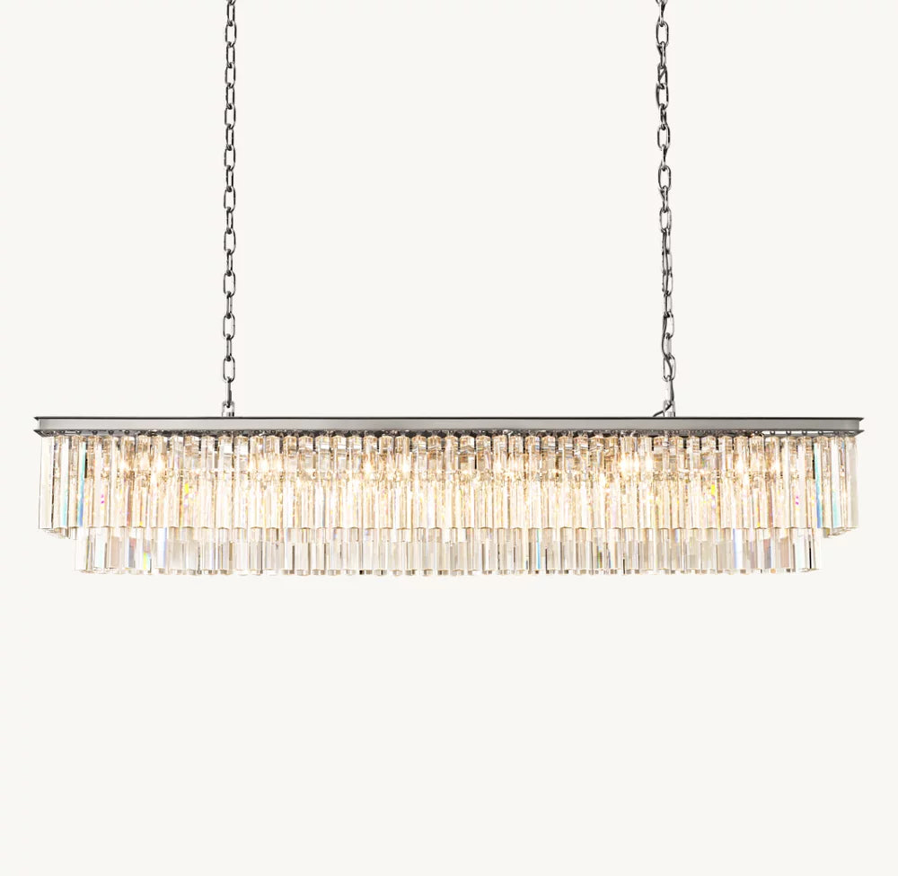 1920s Odeon Rectangular Chandelier 72"