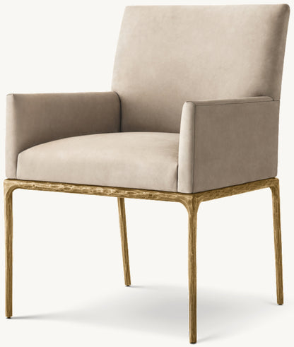 Thaddeus Track Leather Dining Armchair