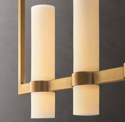 Ravelle Linear Milk Glass Chandelier 71"