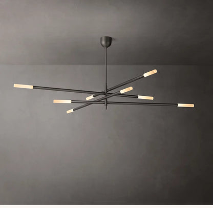 Rousseau 8-Light Mobile Etched Rod Chandelier