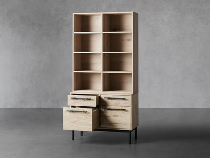 Sullivan Bookcase with File Base