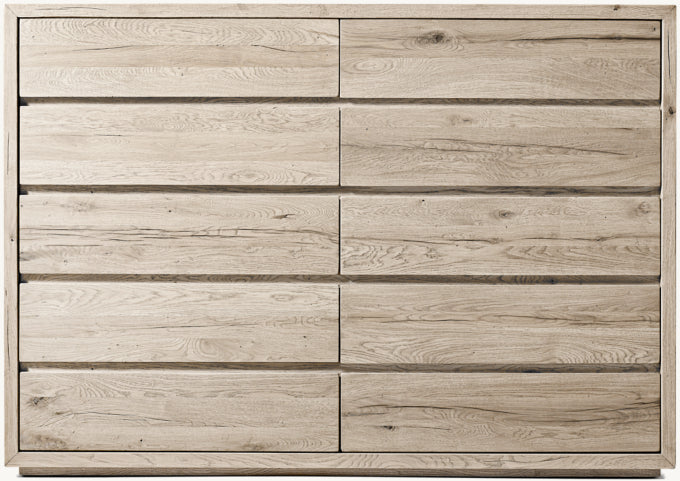 Reclaimed Oak Thin Frame 12-Drawer Dresser