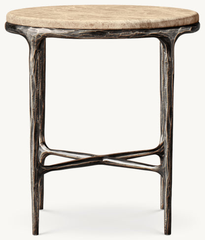 Thaddeus Marble Round Bedside Table