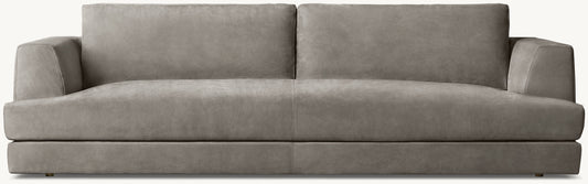 Monza Leather Bench-Cushion Sofa
