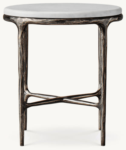 Thaddeus Marble Round Bedside Table