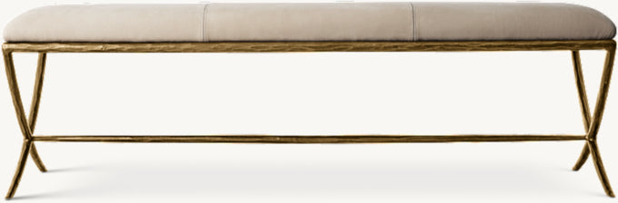 Thaddeus Leather X-Base Bench