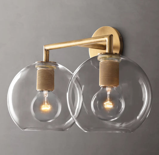 Utilitaire Globe Shade Double Sconce